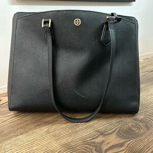 Tory Burch Black Tote with Gold Logo